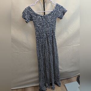 Tiare Hawaii Navy and White Maxi Dress